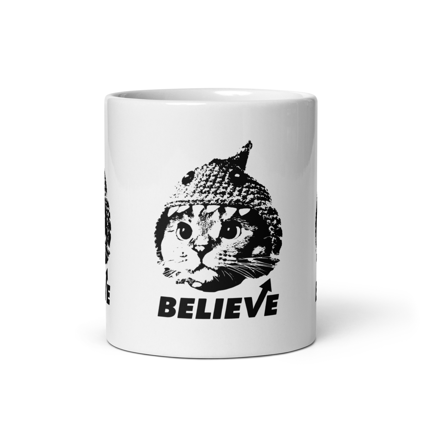 Believe White glossy mug