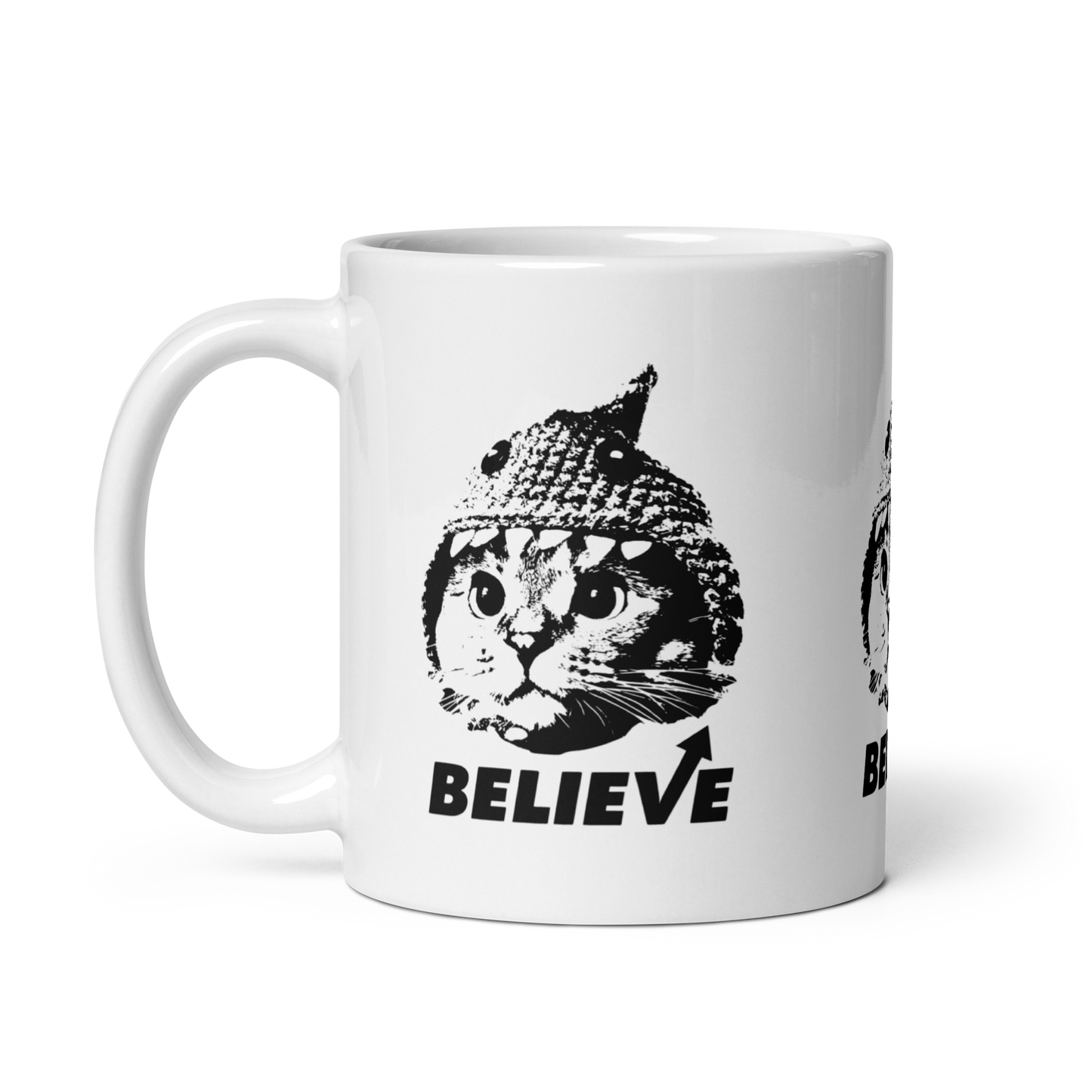 Believe White glossy mug