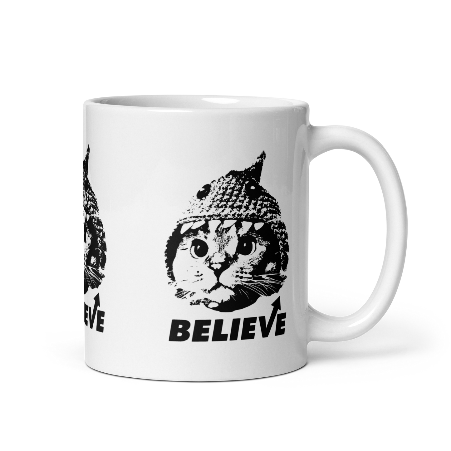 Believe White glossy mug