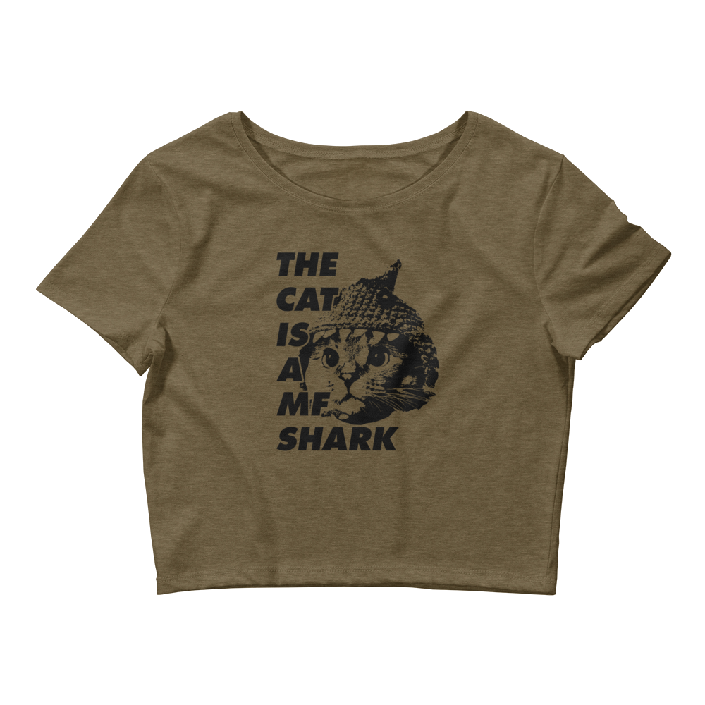 The Cat is an MF Shark Women’s Crop Tee