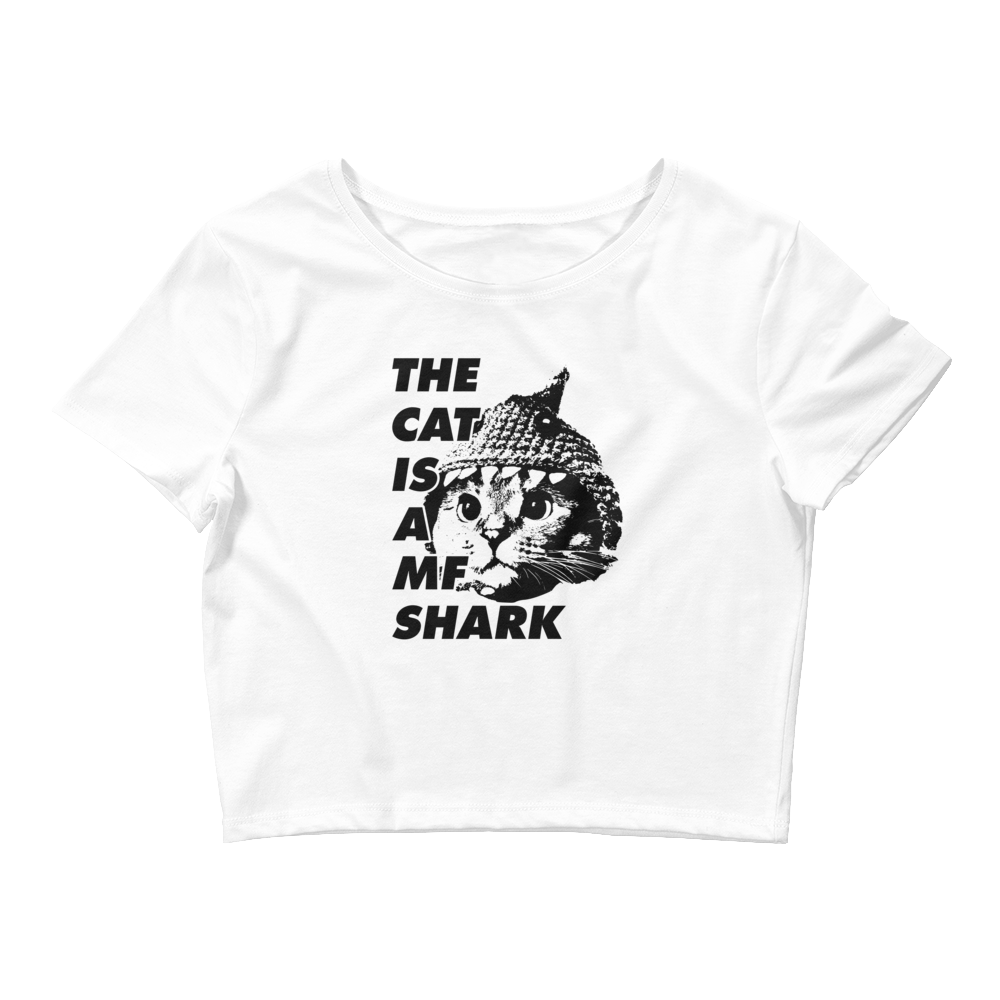 The Cat is an MF Shark Women’s Crop Tee